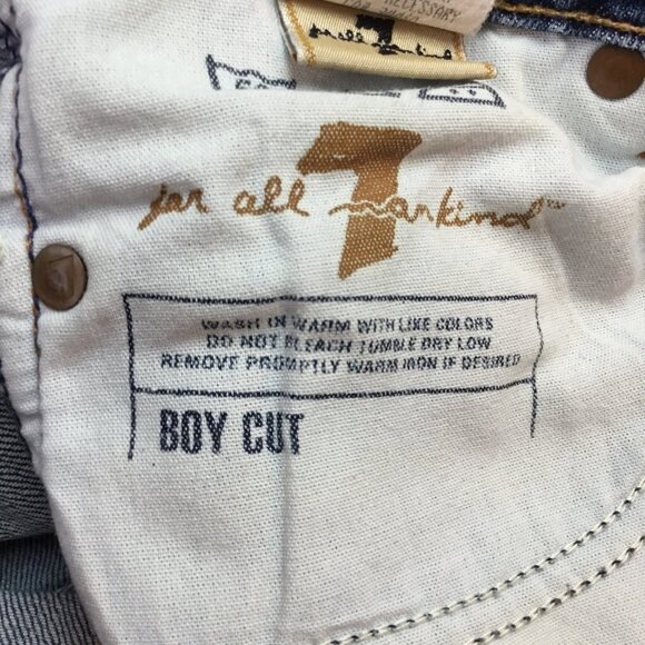 7 For All Mankind Boy Cut Denim Jeans 28 - Picture 11 of 13